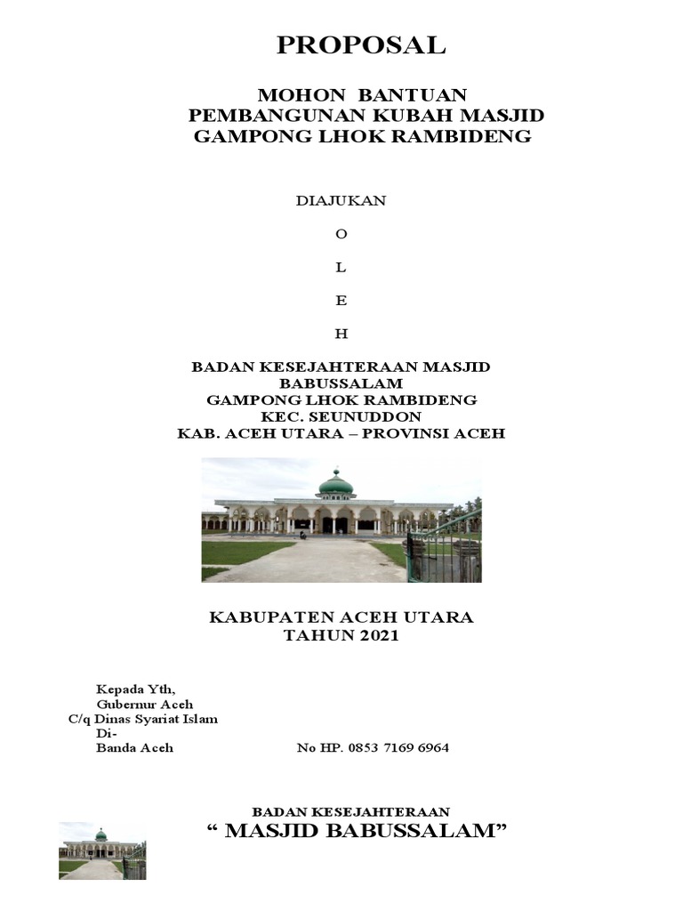 Proposal Pembangunan Kubah Masjid | PDF