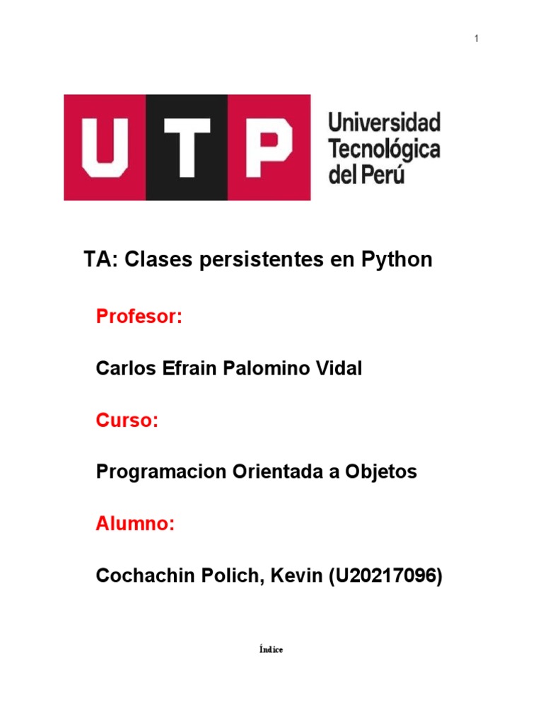 Clases Persistentes en Python | PDF | Objeto (informática) | Mi sql