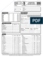 Character Record Sheet: Personal Data