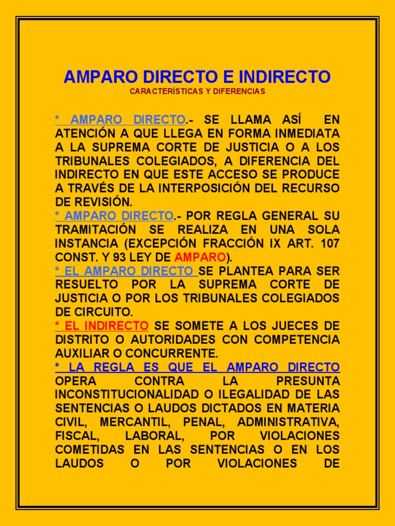 5 Amparo Directo e Indirecto (Caracteristicas