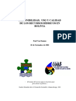 Disponibilidad, Uso y Calidad de Los Recursos Hidricos en Bolivia