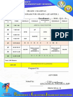 Grade 1-Masipag Class Program For Grade 1-Quarter 1: Enrollment M-8 F-3 T