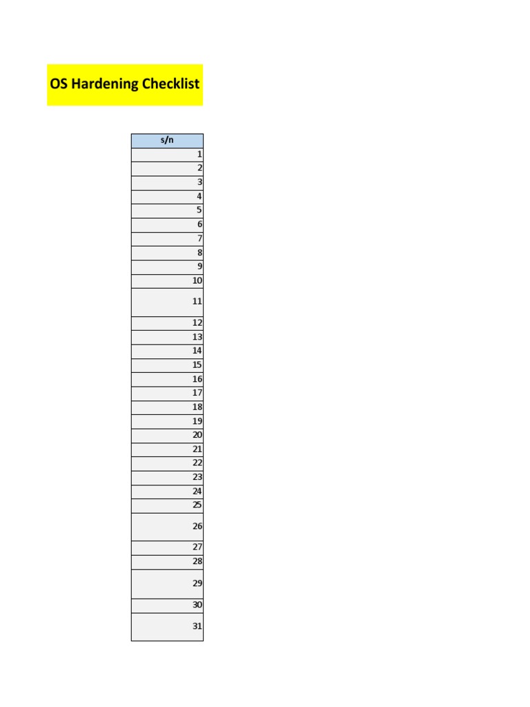 OS Hardening Checklist Overview | PDF | Computer Network | Password