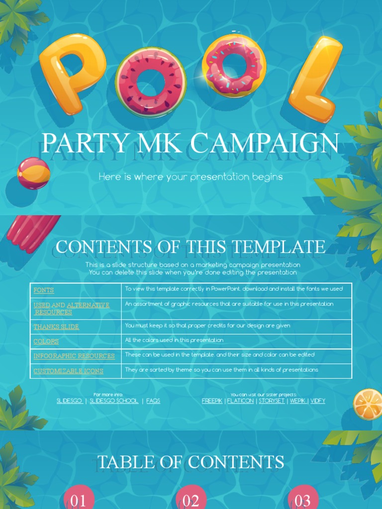 Pool Party MK Campaign by Slidesgo | PDF | Planets | Saturn