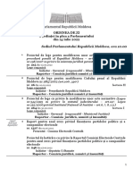 Proiectul Ordinii de Zi A Ședinței În Plen Pentru 7 Iulie 2022