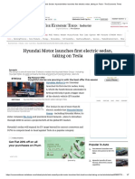 Hyundai Electric Sedan_ Hyundai Motor launches first electric sedan, taking on Tesla - The Economic Times