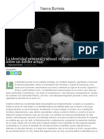 La Identidad Personal y Sexual - Reflexiones Sobre Un Debate Actual - Nueva Revista