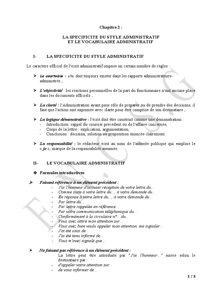 Caractéristiques du style administratif | PDF | Preuve mathématique ...