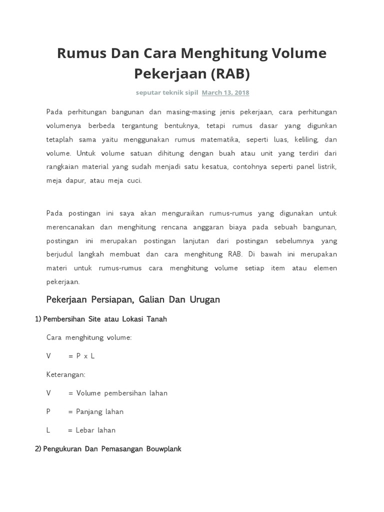 Rumus RAB | PDF
