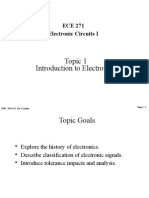 Topic 1 Introduction To Electronics: ECE 271 Electronic Circuits I