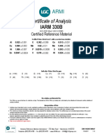 Certificate of Analysis: IARM 330B