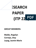 Research Paper (ITP 222) : Group Members: Maldo, Rogelyn Cornejo, Jhay Layag, Jasmin Marie