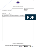 Cot-Rpms: Observation Notes Form