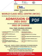 Admission Open: World Class Skill Centre (WCSC)