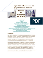 Investigación y Recuento de Staphylococcus Aureus