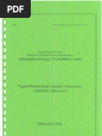 Nepal Photovoltaic Quality Assurance(NEPQA), 2015-Rev1