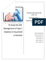 Pharma PM Project To Study The Self-Management of Type 2 Diabetes in Household in Mumbai