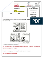 Gabarito-Efii - Por-Cláudia-Lucineia-Maite-Ficha - 04 - Oração - Subordinada - Substantiva - 9ºano - 2022