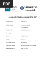 University of Greenwich: Assignment Submission Coversheet