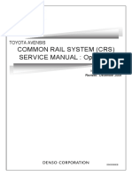 Common Rail System (CRS) SERVICE MANUAL: Operation: Toyota Avensis