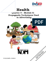 Health: Quarter 4 - Module 6: Propaganda Techniques Used in Advertising