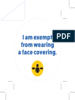 Exemption From Face Covering Badge To Print