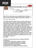 Avaliação da EJA-VIII fase.