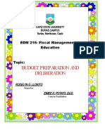 Budget Preparation and Deliberation: EDM 216-Fiscal Management in Education