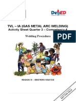 TVL - Ia (Gas Metal Arc Welding) : Activity Sheet Quarter 3 - Competency 4 Welding Procedure