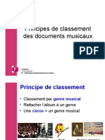 Principes de classement des documents musicaux