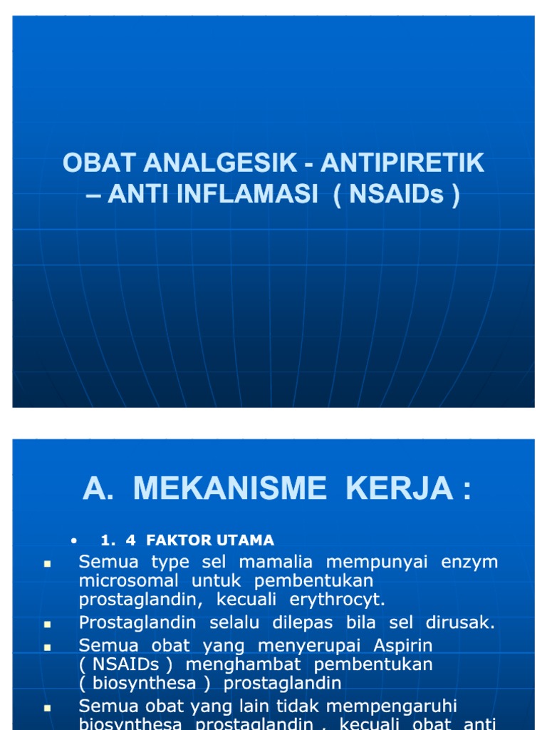 OBAT  ANALGESIK ANTIPIRETIK   OBAT  ANALGESIK ANTIPIRETIK