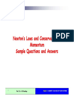 Newton's Laws and Conservation of Momentum Sample Questions and Answers