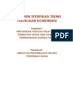 Speksifikasi Teknis Renovasi Penambahan Ruang PKM Ranai