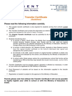 Template - Transfer Certificate Overseas