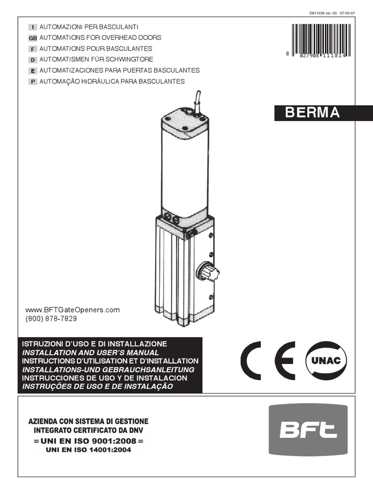 BFT Berma Manual | PDF