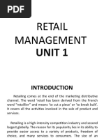 Retail Management: Unit 1