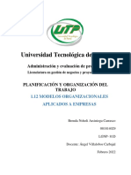 1.12 Modelos Organizacionales Aplicados A Empresas