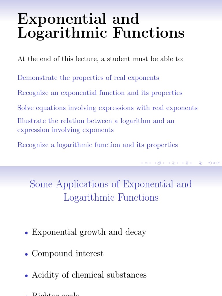 M18 Exponential and Logarithmic Functions | PDF | Function (Mathematics ...
