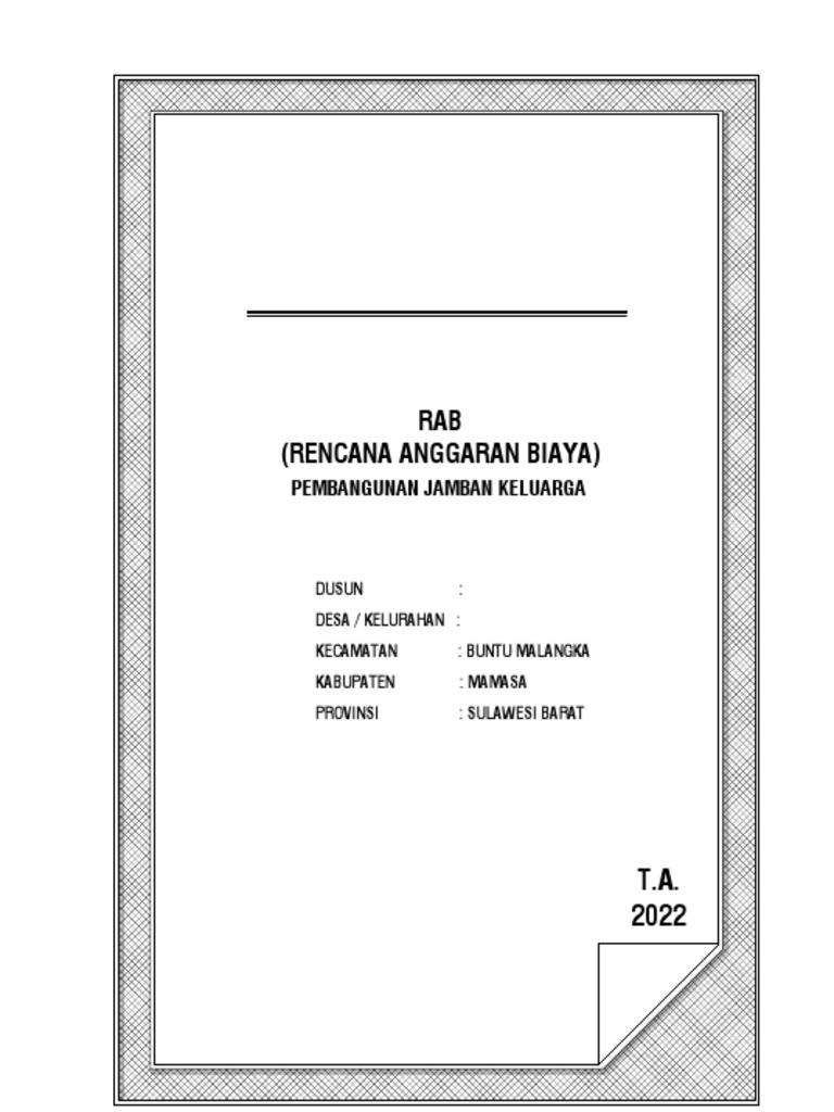 RAB Pembangunan Jamban Keluarga 2022 | PDF