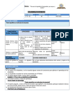 Tercera Sesion de Aprendizaje Del Segundo Grado (Cuarta Experiencia de Aprendizaje) .