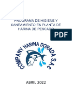 Programa de Higiene y Saneamiento en Planta de Harina de Pescado