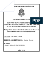 La Constitución de La Teoría Del Vínculo de Pichón Riviere Como Una Ontología de Relaciones