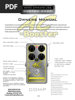 Owners Manual: Xotic Effects Usa 14920 Calvert Street Van Nuys, CA 91411 USA