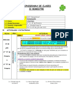 Cronograma de Clases Ii Bimestre: I.E.P "San Patricio"