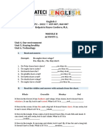 English 2 P2 - 2022 059 007, 060 007 Kelpatris Reyes Cordero, M.A. Activity 2. Unit 4. Our Environment Unit 5. Staying Healthy Unit 6. Technology