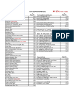 LISTA DE PRECIOS OFICINA #174 Sem 17 ABR 2022