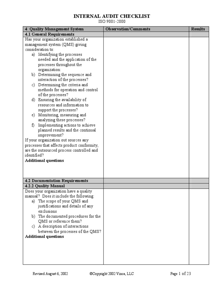 Iso 9001 Internal Audit Checklist (EDocFind - Com) | PDF | Iso 9000 ...