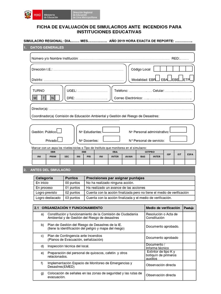 Ficha de Evaluación de Incendios | PDF