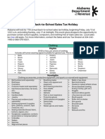 2022 Back To School Sales Tax Holiday Fact Sheet