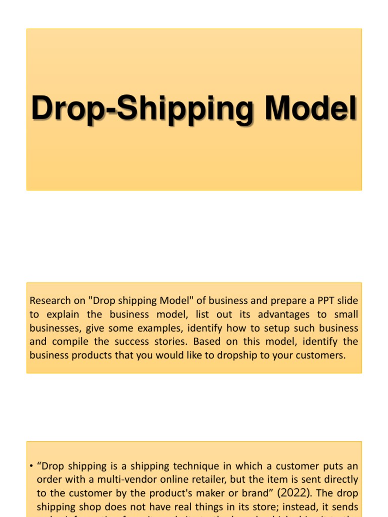 Understanding Drop Shipping Models | PDF | Retail | Electronic Business